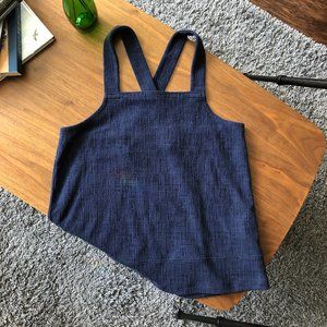 Madewell Textured Knit Apron Tank in Deep Navy